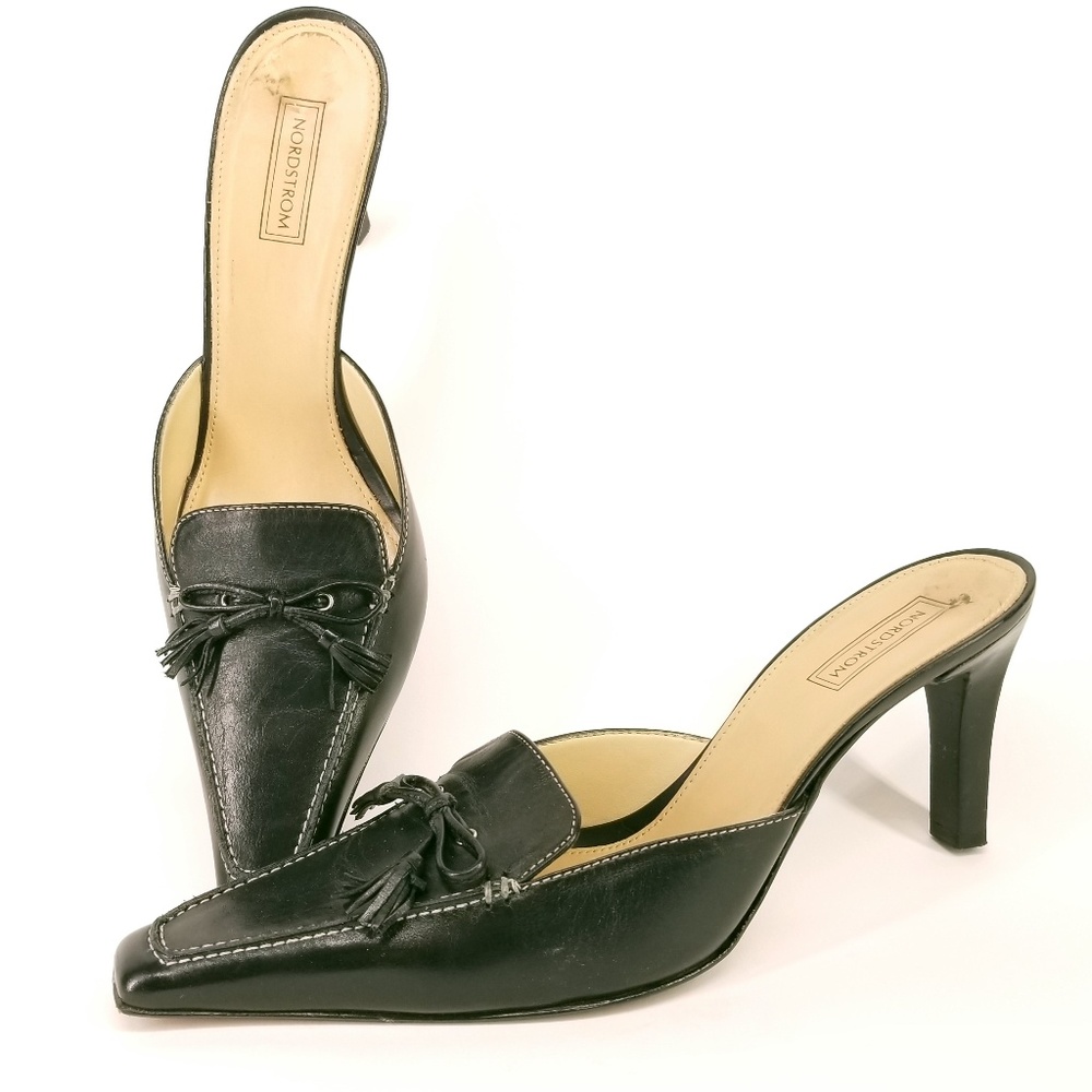 NORDSTROMs Heel Mules 7 N Slides Sandals Bow ED017